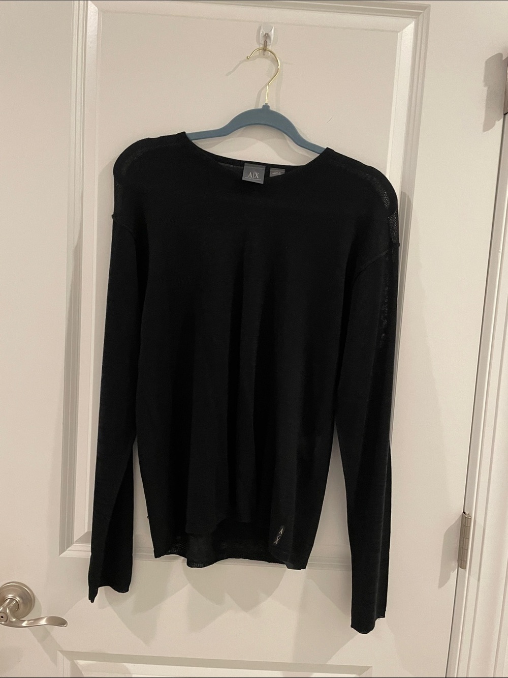A/X Armani Exchange Black Long Sleeve Crewneck Pullover